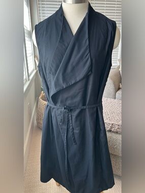 Black Express Minimalistic Wrap Dress Size large. Cotton, Lyocell Blend.